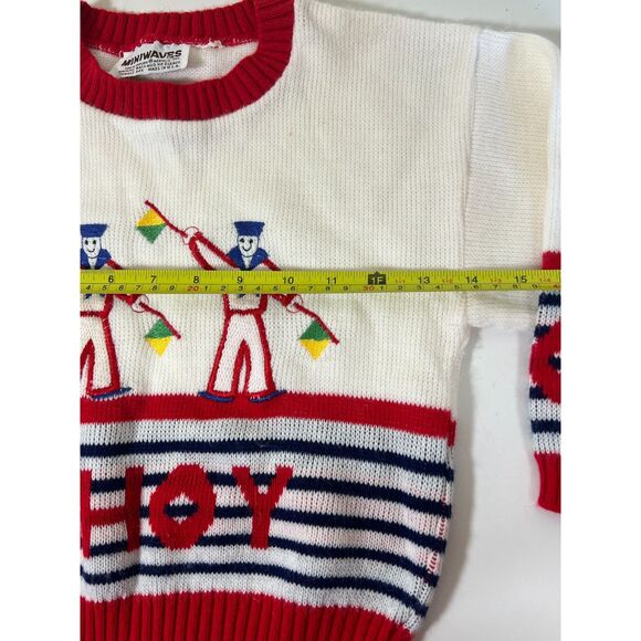 Vintage Children's Sweater - Red, White and Blue Ahoy Sailor by Miniwaves (1970) - Picture 7 of 8